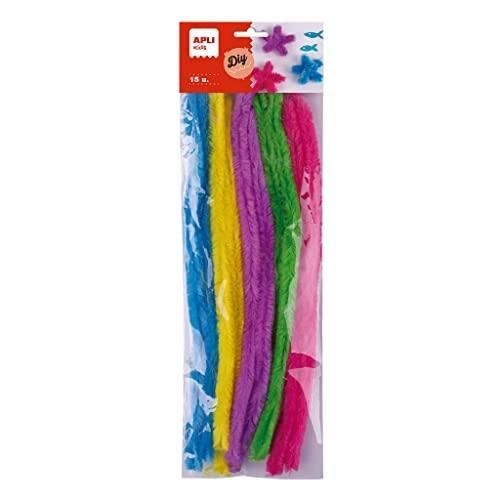 Chenilles géantes APLI KIDS 19369 - Sachet de 15 - Couleurs variées ...