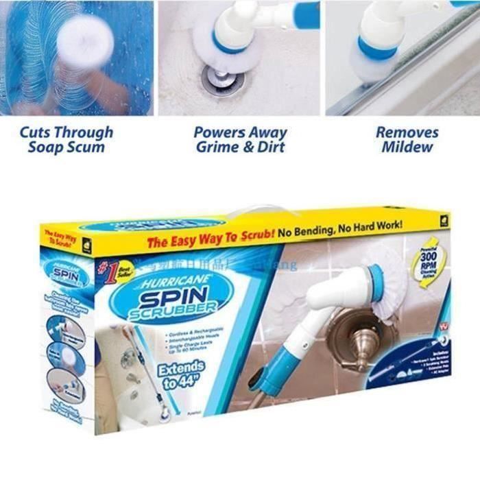 Turbo Scrub Acti Brush Electric Long Handle Spin Scrubber Menage