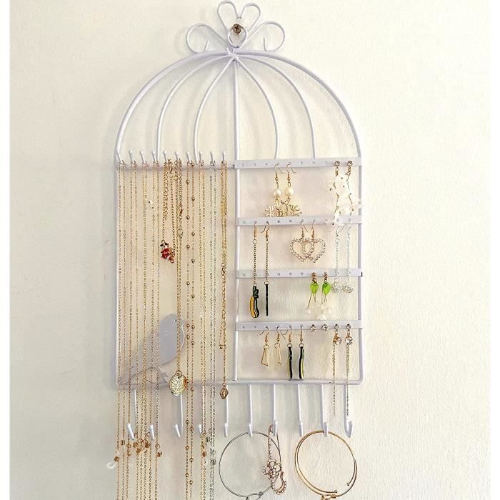 SHILIPAIJC Présentoir Bijoux Mural Lune & Nuage - Organiseur Suspendu Métal Pour Boucles D'Oreilles, Colliers, Bracelets - Décoration Chambre