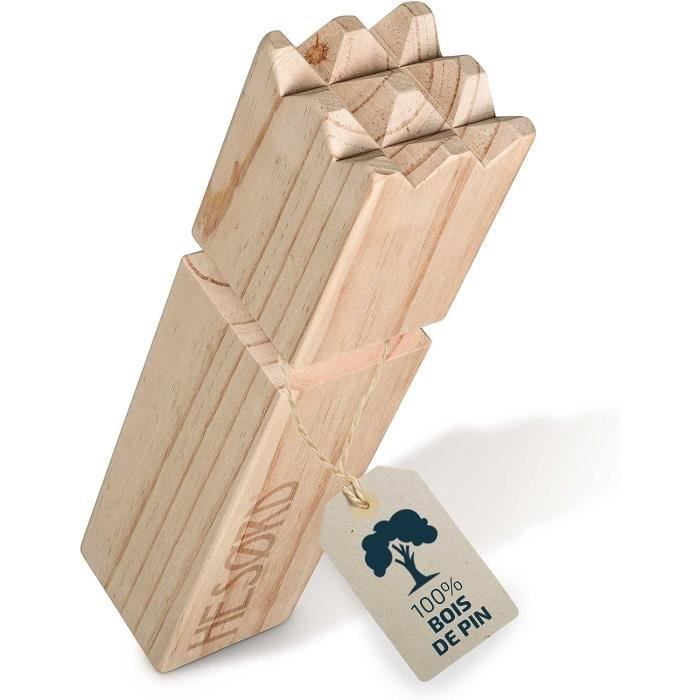 SunNordic Kubb Jeu de lancer en bois d'hévéa avec sac de transport en toile, jeu d'échecs viking géant pour enfants, adultes et pelouse