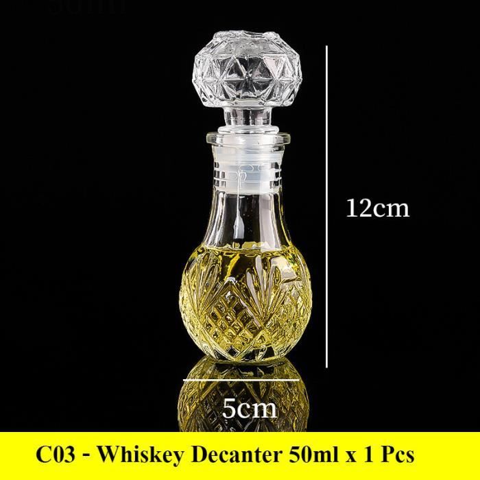 Carafe à Whisky En Verre Borosilicate 350 Ml - Design Tortue Avec Majeur - Bouchon Inclus - Cadeau Original Et Décalé