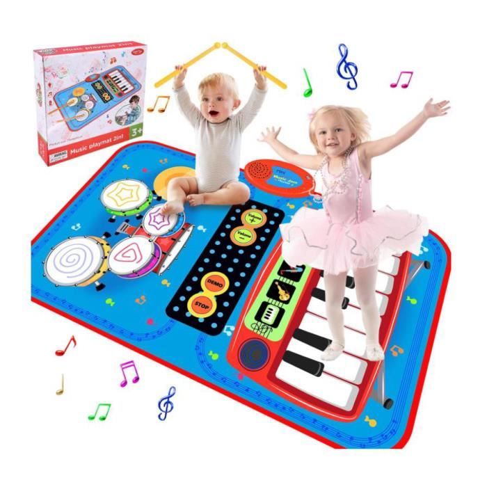 Tapis de musique de piano, jouets musicaux sol piano clavier tapis avec 8  instruments sons musique danse touch playmat, jouets éducatifs précoces  cadeaux pour 1 2 3 4