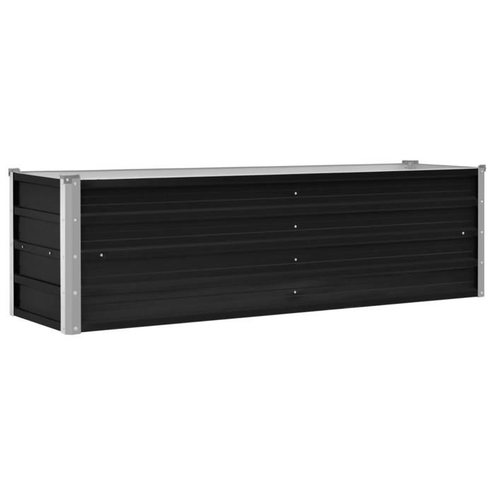 Jardinière lit surélevé plantes fleurs jardin anthracite 160 x 40 x 45 cm acier galvanisé