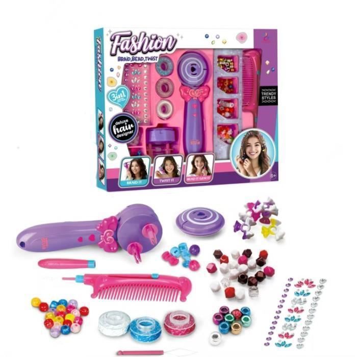 Machine à Tresser Cheveux Fille - Perles Multicolores | Coiffure Créative Pour Enfants