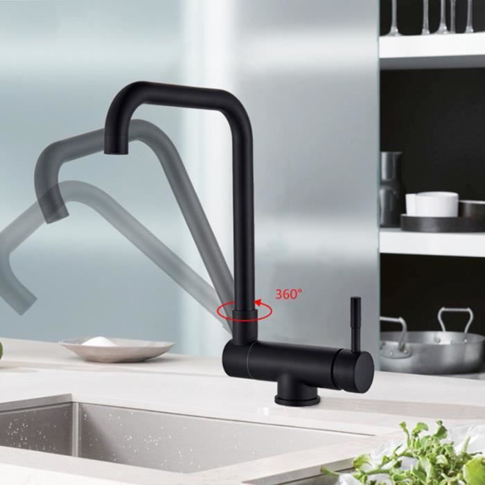 Robinet De Cuisine Noir Mat 360 Rotation Fenetre Interieure