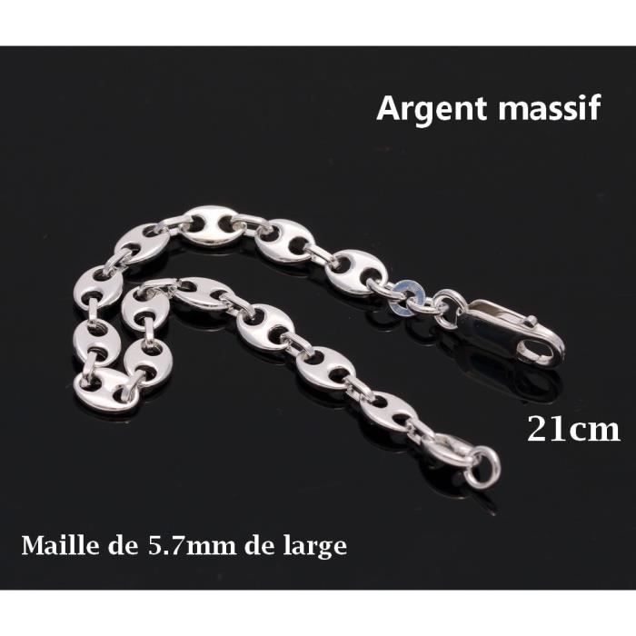 050 gauge Argent Sterling 925 Figaro Lien Chaîne Bracelet 2 mm 