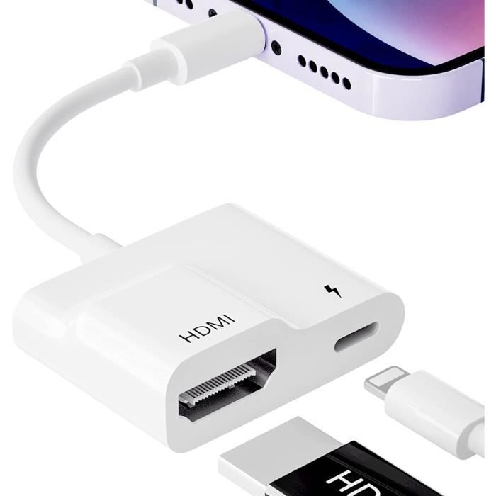 Masaya Adaptateur HDMI pour iPhone vers TV, Câble HDMI, Connecteur
