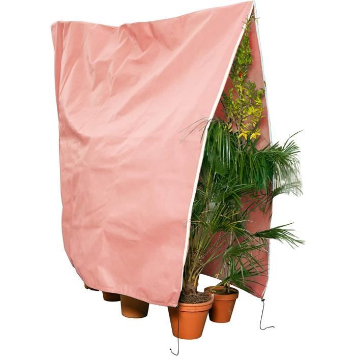 Housse D'hivernage Pour Plantes En Pots – 2 Pièces 50x100cm, Tissu Résistant 80g/m², Zip Et Cordon De Serrage