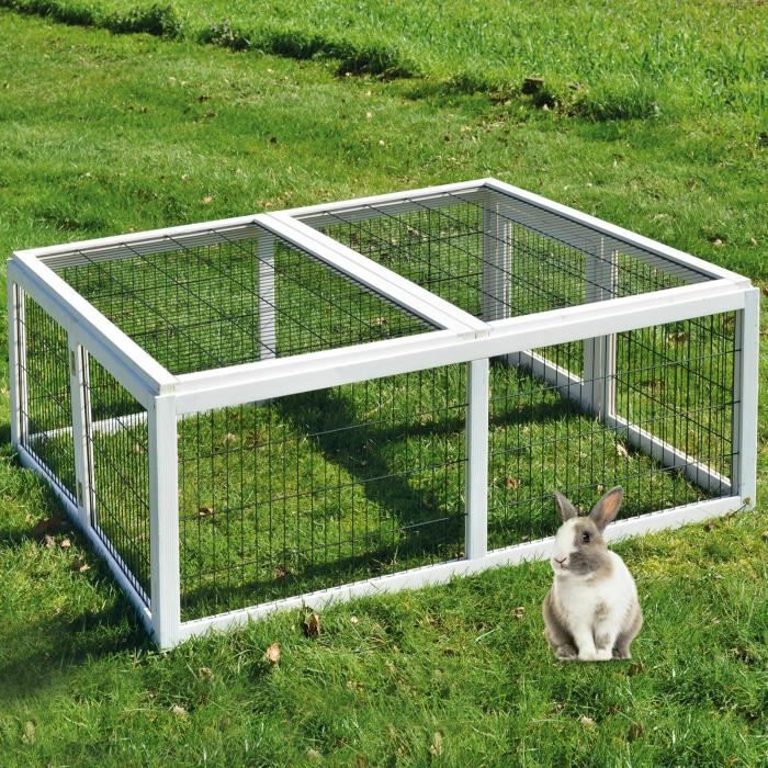 Cage Clapier á lapins Rabbit Run XL - MARQUE - Blanc - Extérieur