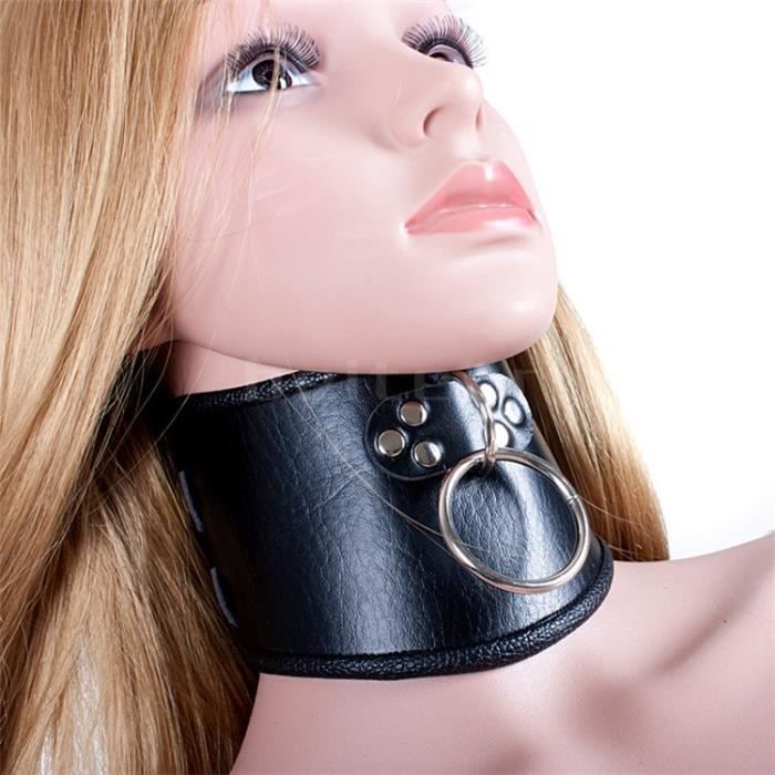 Collier BDSM en cuir pour adulte, ceinture réglable verrouillable