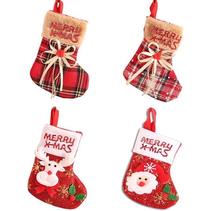 JynxtoyZeal Bas De Noël Décoration 4pcs Chaussette De Noël