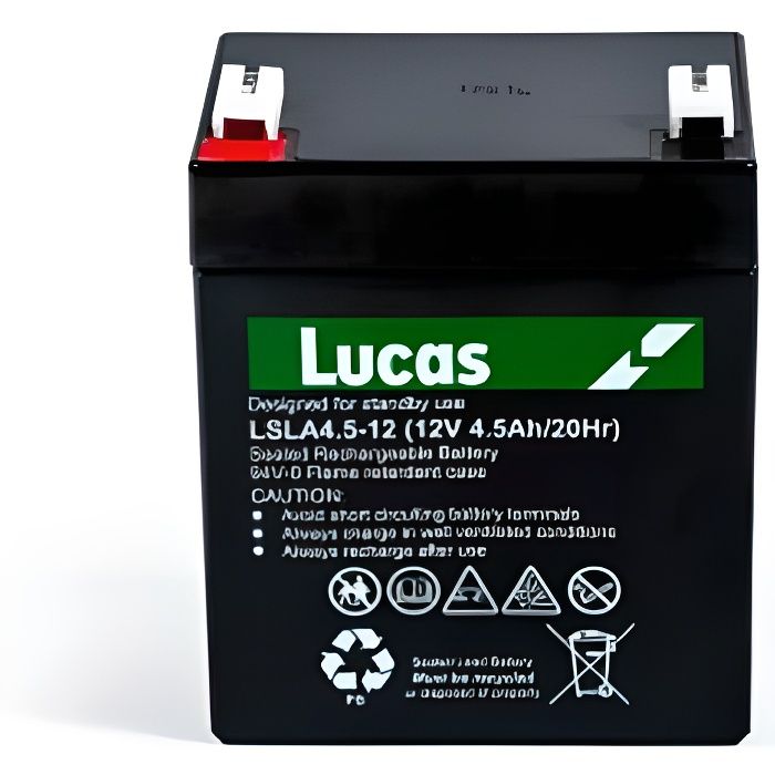 Batterie Plomb étanche Stationnaire Lucas VRLA AGM LSLA4.5-12 12V 4.5Ah