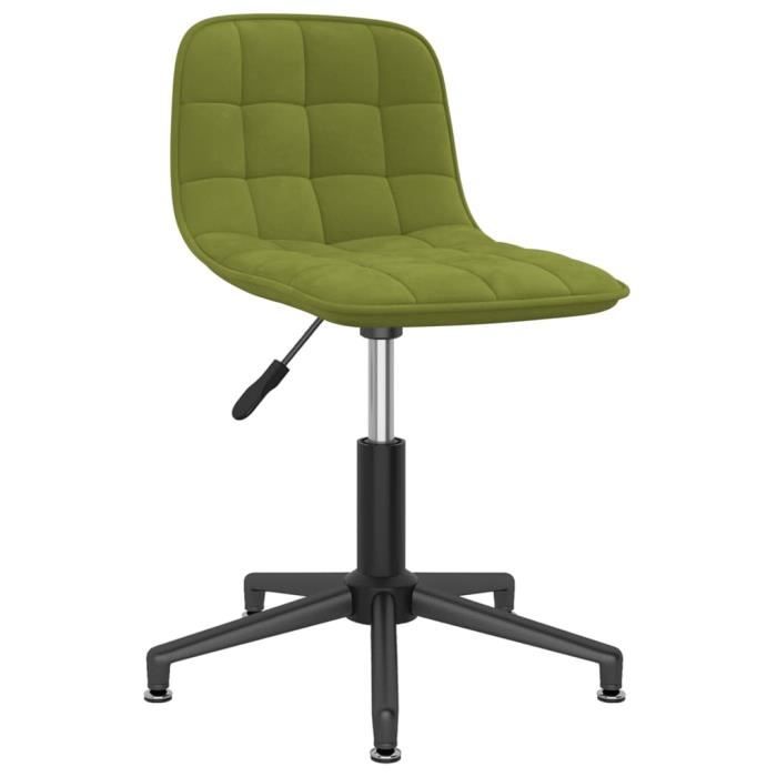 Chaise de bureau scandinave pivotante en velours vert clair – réglable en hauteur structure acier
