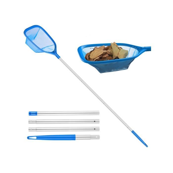 Épuisette De Piscine – Perche Télescopique Aluminium 98 Cm – Filet Fin Pour Surface & Fond – Nettoyage Pro
