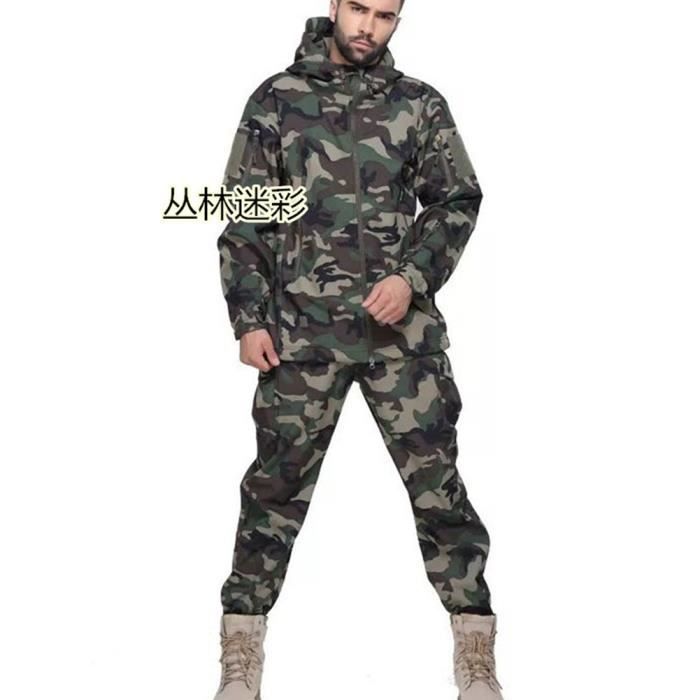 Hommes Softshell Militaire Tactique Capuche Polaire Veste En