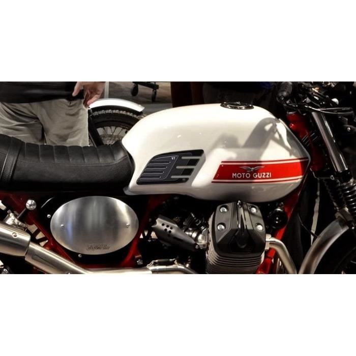 Labelbike 2 Autocollants 3D Protection Genou Latéral Réservoir Kawasaki Z650 - Carbone Gris
