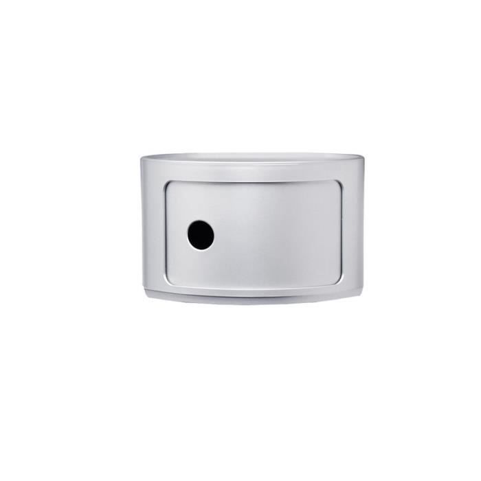 Meuble de rangement Componibili - 1 compartiment bas - argent