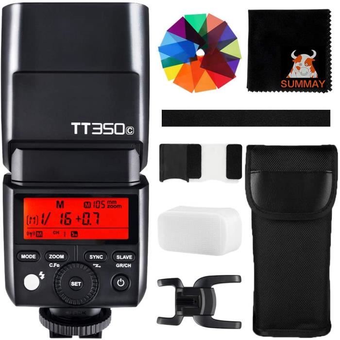 TT350-C 8000s GN36 Speedlite Compatible avec Canon DSLR Caméras 5D Mark III 80D 7D 760D 60D 600D 30D 100D 1100D GODOX TT350C Caméra Flash TTL 2.4G HSS 1 