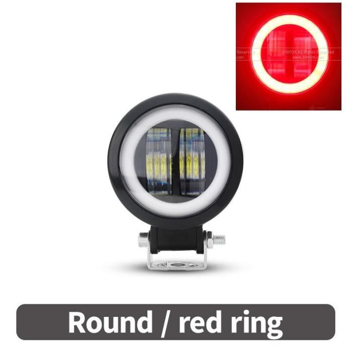 1x lentille rouge - Projecteur LED de 3 pouces pour conduite