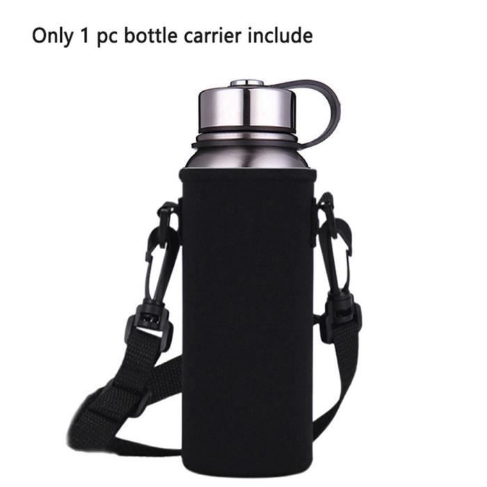 2 Sacs Porte-Bouteille Néoprène 1500ml - Bandoulière Réglable, Sport, Randonnée - Noir Et Bleu