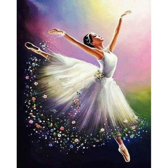 Diamond Painting Complet Kits, Danseuse de ballet DIY 5D Diamond Painting Images, Peinture Diamant Adultes Cristal Strass Diamant Arts Craft, Décor Murale La Maison Square Drill 30x40cm(12x16in