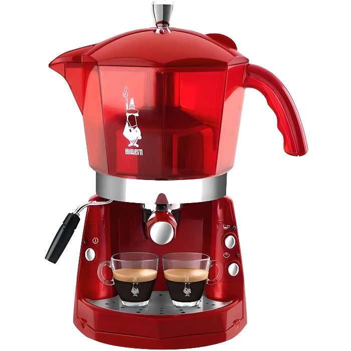 Machine à café expresso - BIALETTI - Rouge - Espresso - Dosettes, Café moulu, capsules