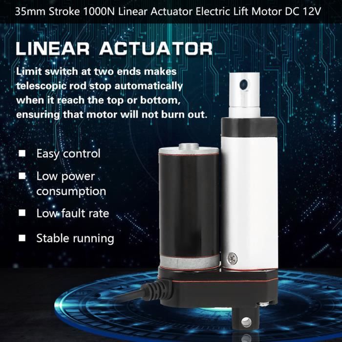 Actionneur Linéaire électrique 24V – Charge Max 6000N, Course 230mm – Pour Lit Massage, Canapé électrique, TV - 6