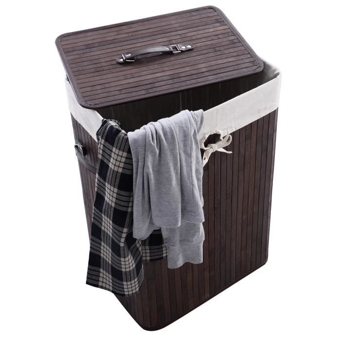 COSTWAY Panier à Linge avec Couvercle, 2 Compartiment, Corbeille à COSTWAY Panier à Linge avec Couvercle, 2 Compartiment, Corbeille à