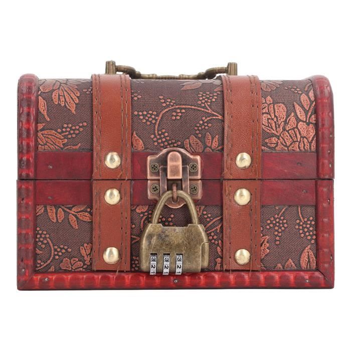 FIMEI Coffre De Rangement Vintage Bois Marron 2 Pcs