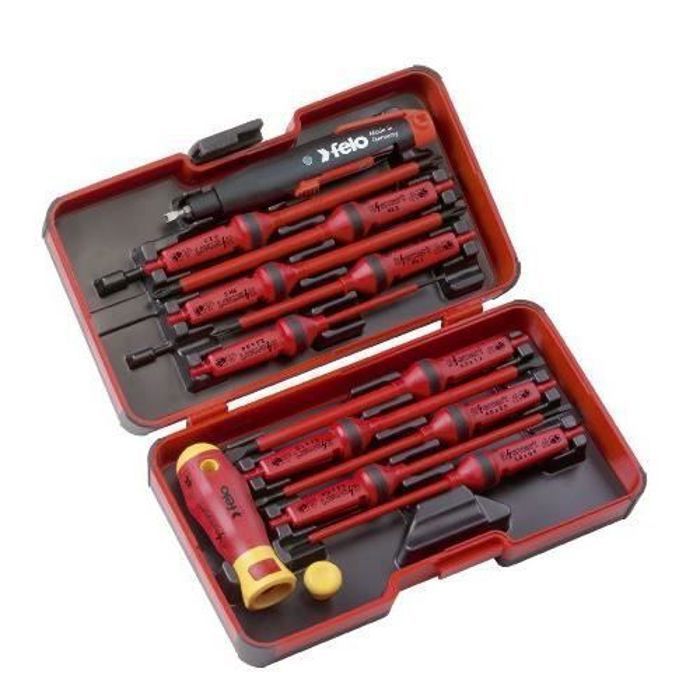 Coffret délectricien FELO E-Smart Box - 06391316 - 12 tournevis avec 2 lames interchangeables