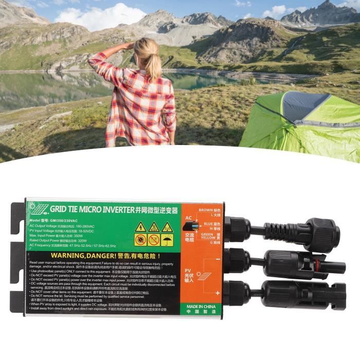 Micro-Onduleur Solaire 150W 230V – GMI Série MPPT Grid Tie, Onde Sinusoïdale Pure, Efficacité 92.5%, IP55 Pour Panneaux Solaires