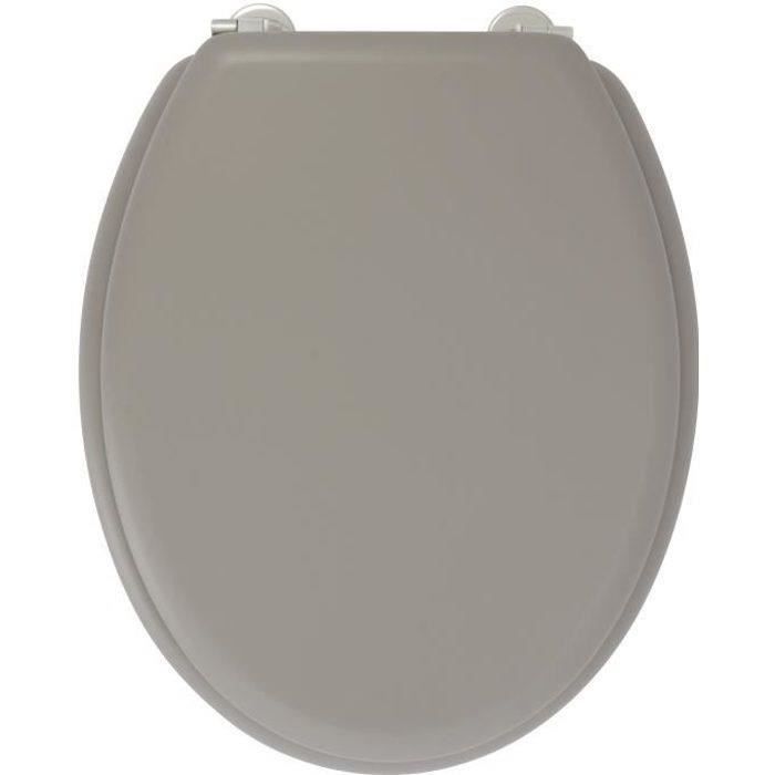 GELCO DESIGN Abattant WC Dolce - Charnières inox - Bois moulé - Taupe