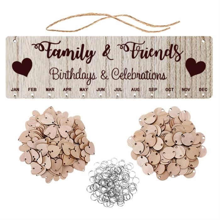 Lot De 100 Pièces En Bois (50 Cœurs + 50 Ronds) Et 100 Anneaux Fer - Diamètre 3 Cm, Pour Créations DIY, Mariage, Décoration - 6