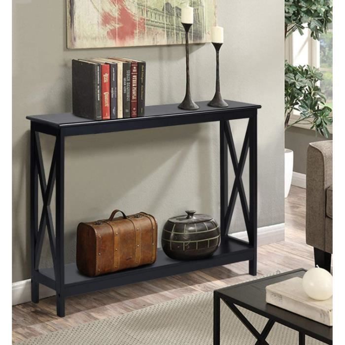 GIANTEX Console Meuble Entrée à 2 Étages de Rangement Table d’Appoint Table d’Entrée/Salon/Chambre 100x30x80 CM Style Moderne Noir GIANTEX Console Meuble Entrée à 2 Étages de Rangement Table d’Appoint Table d’Entrée/Salon/Chambre 100x30x80 CM Style Moderne Noir