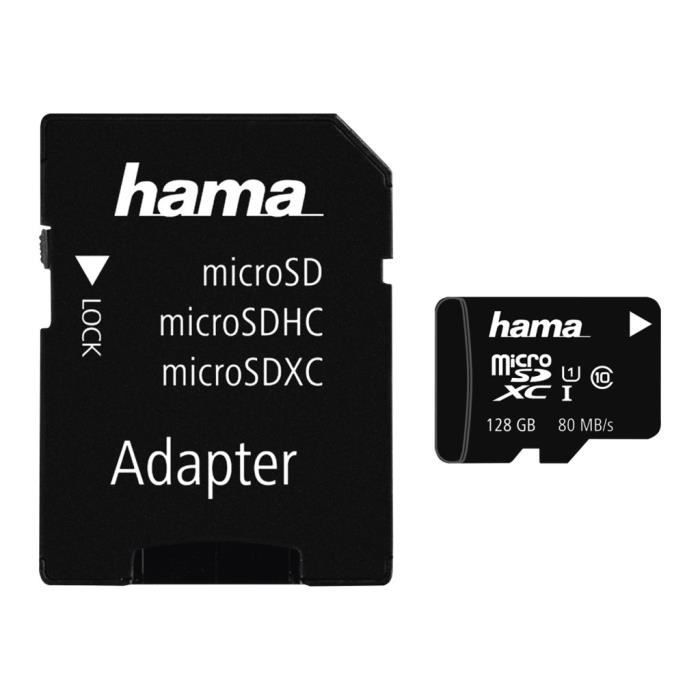 Carte mémoire flash Hama 128 Go UHS Class 1 - Class10 microSDXC UHS-I