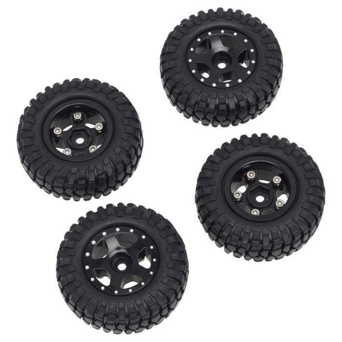 Set De 2 Pneus Et Jantes 1/24 RC – Jantes Alu CNC, Pneus Caoutchouc Antidérapants, Pour Axial SCX24 90081 Et Jimny