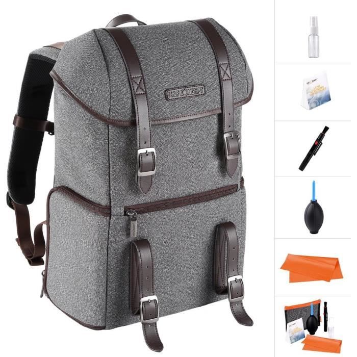 K&F Concept Sac a Dos pour Appareil Photo, Sac Photo Reflex Professionnel Antichoc avec Organisateur pour Trépied Ordinateur