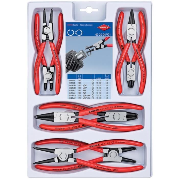 Jeu De Pinces Pour Circlips 8 Pieces Knipex Achat Vente Pince De Decoupe Jeu De Pinces Pour Circlips 8 Cdiscount
