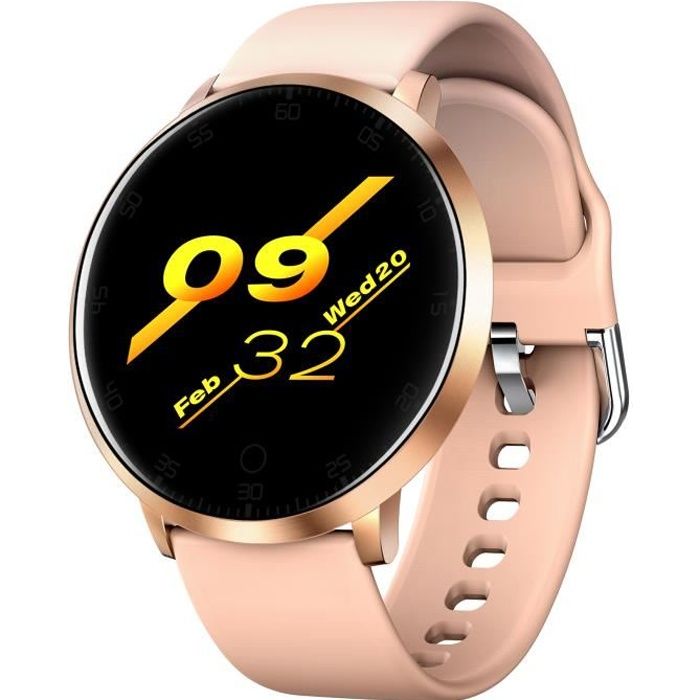 Montre Connectée Femme Rose pour iPhone et Android, Bracelet Podomètre  Interface Dynamique IP68 Étanche Bande de Silicone - Cdiscount Téléphonie