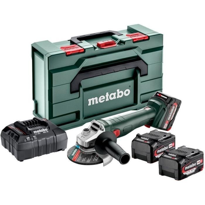Meuleuse d'angle sans fil METABO W 18 9 125 Quick 18 V MetaBOX 165