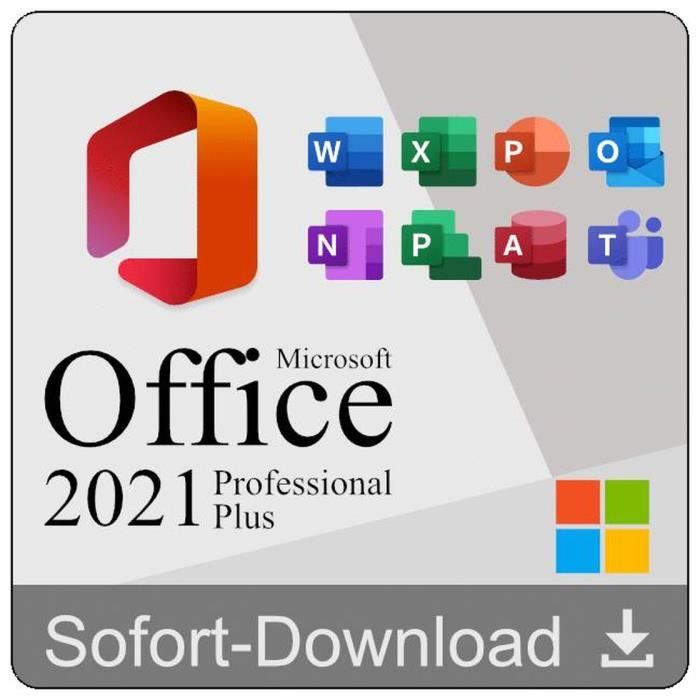 Microsoft Office 2021 Professionnel Plus (Professional Plus) 5 PC - à télécharger