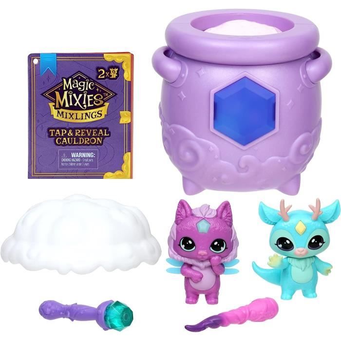 Magic Mixies Mixlings - Super Coffret de Jeu château Magique, Set de Jeu dépliable avec Baguette Magique Qui dévoile 5 Moments Magiques et 2 chaudrons à Collectionner