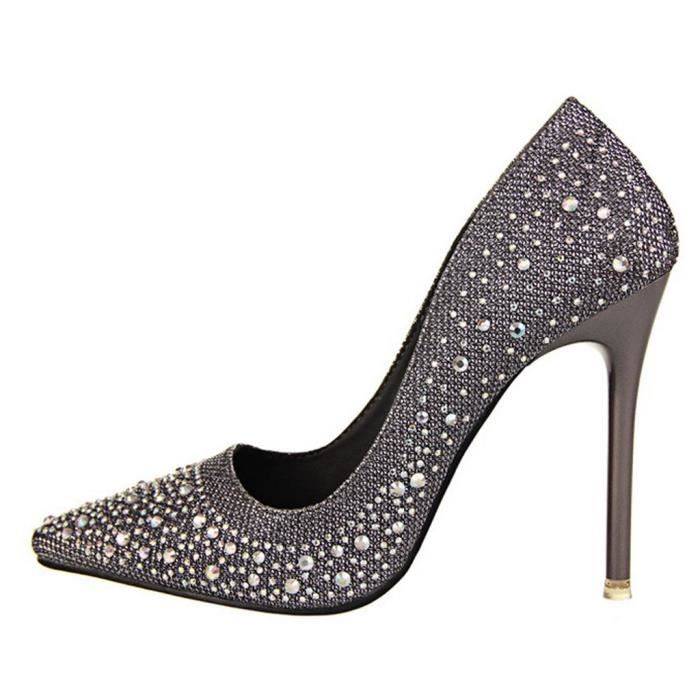 Minetom Femme Escarpin Talon Haut Elegant Brillant Strass Stilettos Soiree Mariage Bal Classique Chaussures Achat Vente Minetom Femme Escarpin Talon Haut Elegant Brillant Strass Stilettos Soiree Maria...