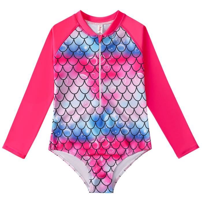 Enfant Combinaison de Natation Manches Longues Rashguards de
