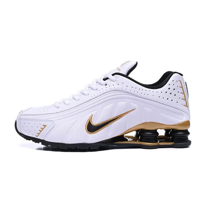 NIKE SHOX R4 Baskets Homme blanc noir Blanc noir Cdiscount