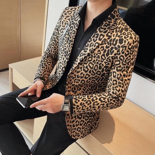 Veste de costume imprime leopard pour homme Slim decontracte Business Blazer masculin tenue de chanteur de scene de YELLOW A158 Blanc Cdiscount Pret a Porter