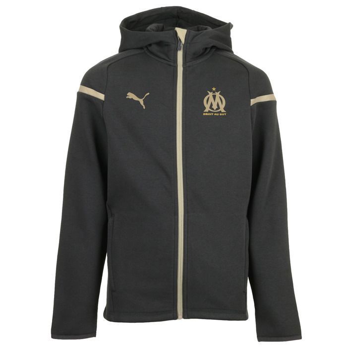 Veste à capuche 3S FL Noire Junior - Olympique Lyonnais