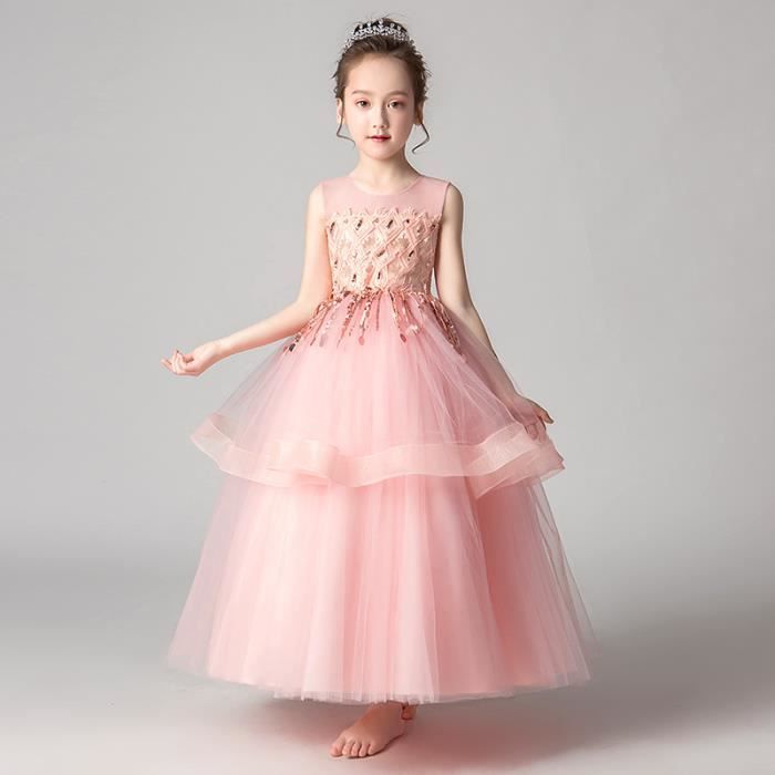 robe princesse rose fille