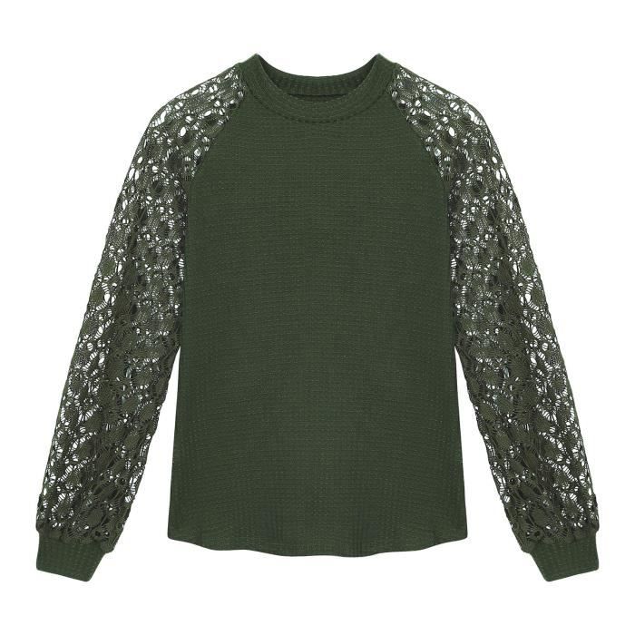 T-shirt Femme Manches Longues En 100% Coton - Coupe Classique, Col Rond, Basique Pour Toutes Les Saisons, Sans étiquette