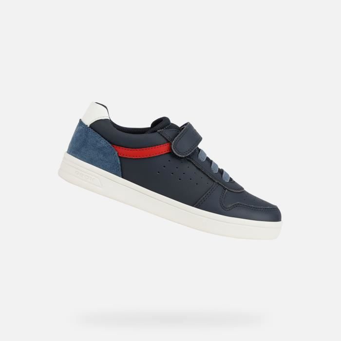 Geox Tennis Baskets basses J DJROCK Gar on Bleu marine et rouge
